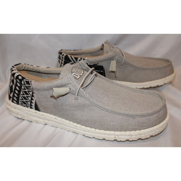 Hey Dude Men's Wally Funk Athletic Casual Sneakers NIB JACQUARD BEIGE SZ 13 - Picture 1 of 6